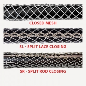 Closed Mesh, Split Lace, Split Rod Closing